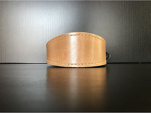 Lined Caffe Latte - Whippet Leather Collar - Size S